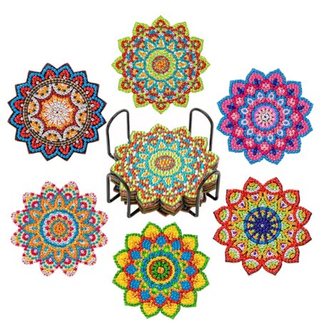 Diamond Painting Onderzetters 02 Mandala (6 stuks)