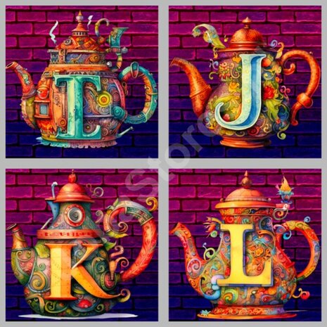 Diamond Painting Alphabet Théière