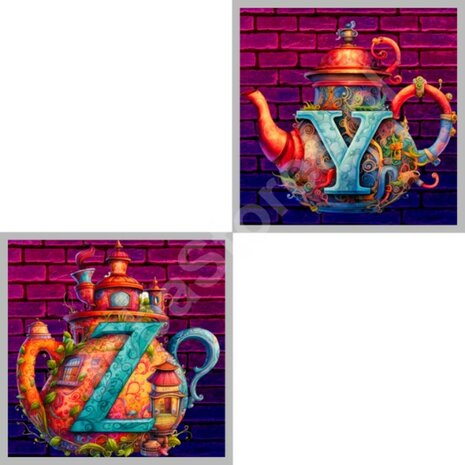 Diamond Painting Alphabet Théière