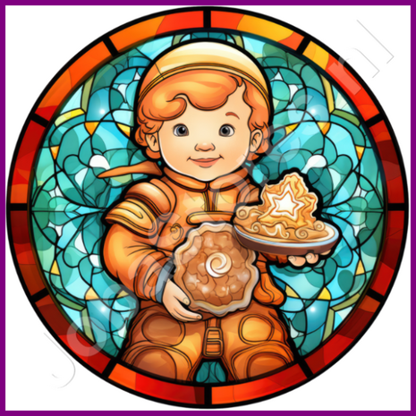 Diamond Painting Glas in lood Kerst Gingerbread