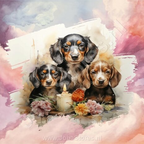 Diamond Painting Aquarel Hond - Basset Hound