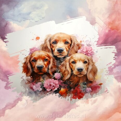 Diamond Painting Aquarel Hond - Cocker Spaniel