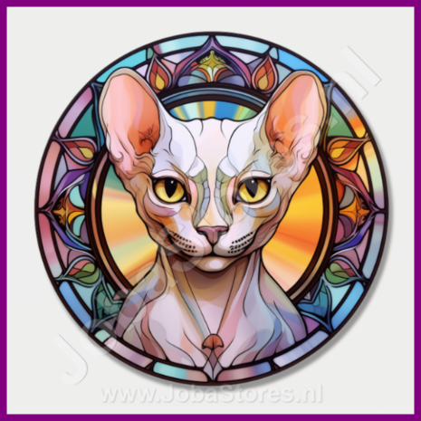 Diamond Painting Glas in lood Kat - Sphynx