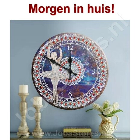 Diamond Painting Horloge Ballerine en Aluminium 30cm