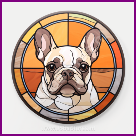 Diamond Painting Glas in lood Hond - Franse Bulldog