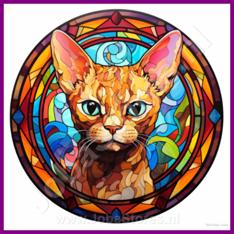 Diamond Painting Glas in lood Kat - Devon Rex