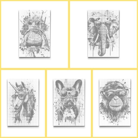 HappyDots DOT Painting Kleurboek Gekke dieren - 20 stippelschilderijen