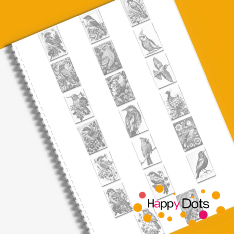 HappyDots DOT Painting Kleurboek Vogels - 20 stippelschilderijen