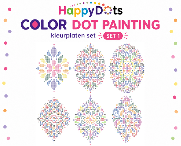 Ensemble de pages &agrave; colorier mandala HappyDots Color DOT