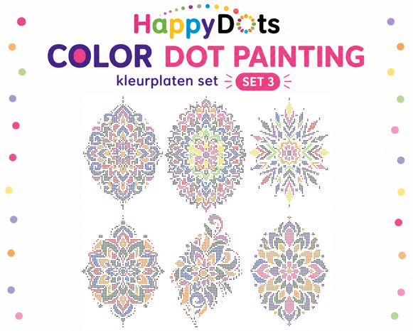Ensemble de pages &agrave; colorier mandala HappyDots Color DOT