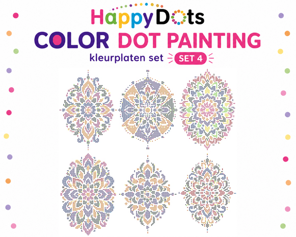 Ensemble de pages &agrave; colorier mandala HappyDots Color DOT