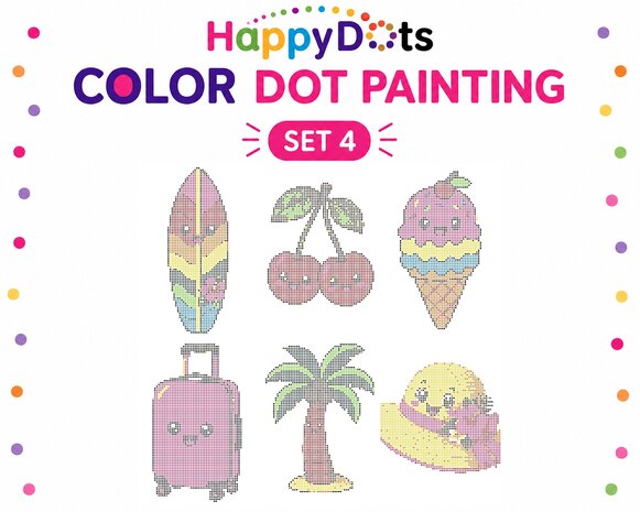 Kit de peinture &agrave; points de couleur HappyDots &Eacute;t&eacute; A4