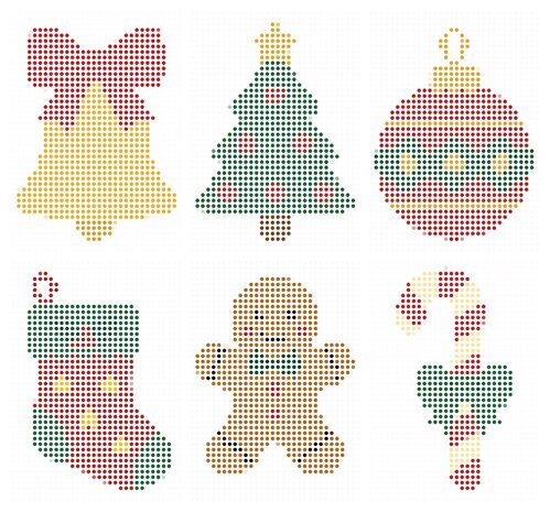 Ensemble de cartes de No&euml;l HappyDots Color DOT Painting 001 A6