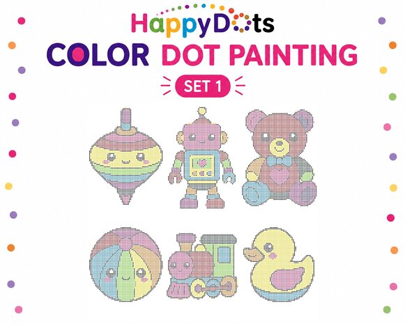 HappyDots Color DOT Ensemble de peinture Jouet A4