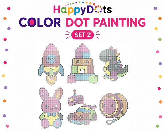 HappyDots Color DOT Ensemble de peinture Jouet A4