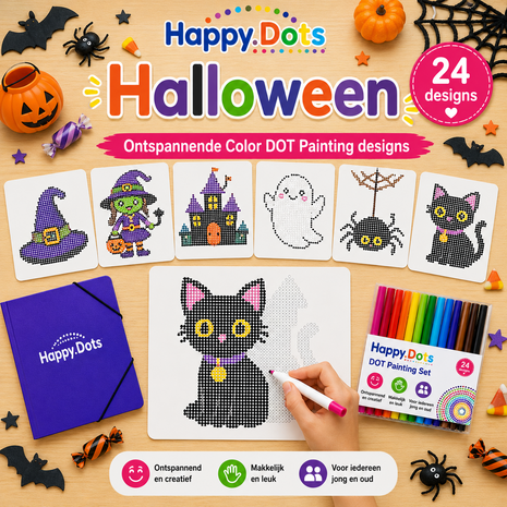 HappyDots Color DOT Ensemble de peinture Halloween A4