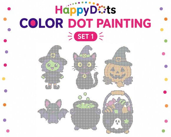 HappyDots Color DOT Ensemble de peinture Halloween A4
