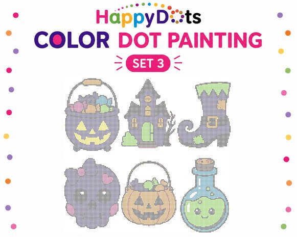 HappyDots Color DOT Ensemble de peinture Halloween A4