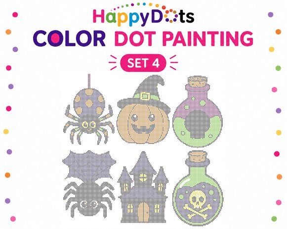 HappyDots Color DOT Ensemble de peinture Halloween A4
