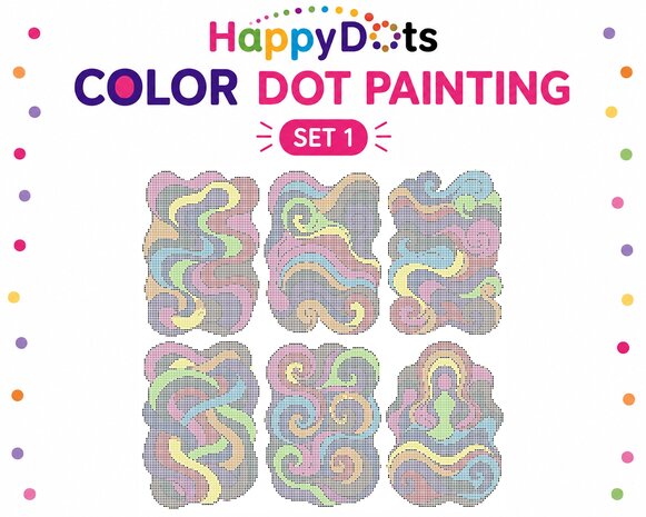 Ensemble de peinture &agrave; points de couleur HappyDots, lignes A4