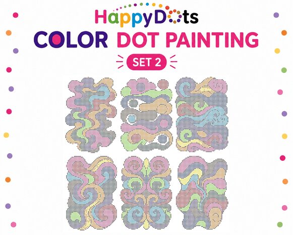 Ensemble de peinture &agrave; points de couleur HappyDots, lignes A4