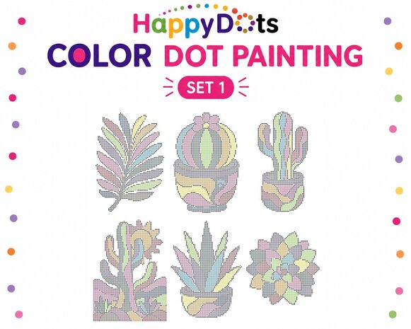 HappyDots Color DOT Painting set Cactus A4