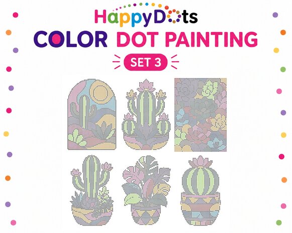 HappyDots Color DOT Painting set Cactus A4