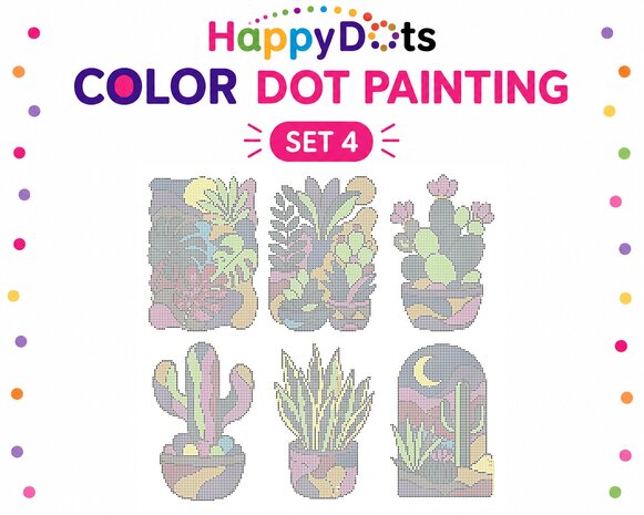 HappyDots Color DOT Painting set Cactus A4