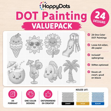 Coffret de peinture &agrave; pois HappyDots &Eacute;t&eacute; (24 pi&egrave;ces)