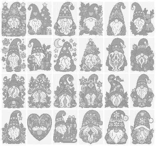 HappyDots DOT Painting Lot Gnomes de No&euml;l &ndash; 24 feuilles