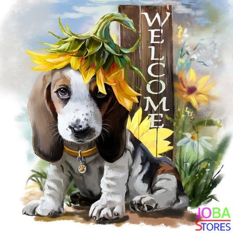 Diamond Painting Welcome Dog 40x40cm