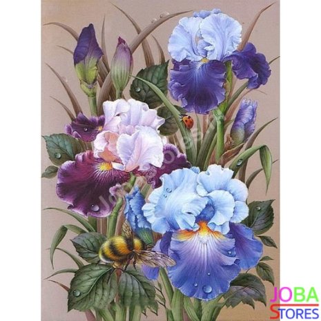 Diamond Painting Fleurs avec Abeille 40x50cm