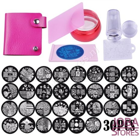 Nagellak Stempel Set (20 stempelplaten) inclusief opbergmap