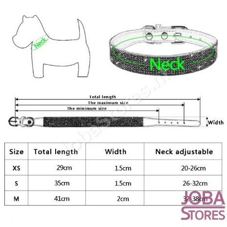 OP=OP Honden/Katten Halsband Bling met strik Zwart (S)