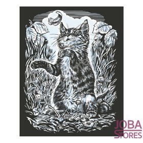 Kras Tekening Senior "Sequin Art" Kitten Zilver