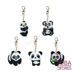 Diamond Painting Ensemble de porte-clés Panda (5 pièces)