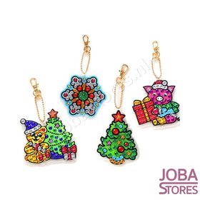 Diamond Painting Set de porte-clés Noël 15 (4 pièces)