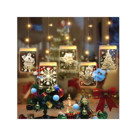 Guirlande de lumières de Noël rectangle (blanc chaud)