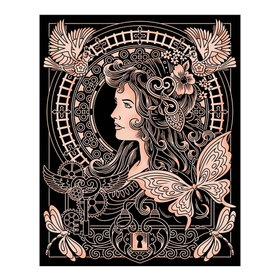 Dessin Scratch Senior "Sequin Art" Lady Rose Gold