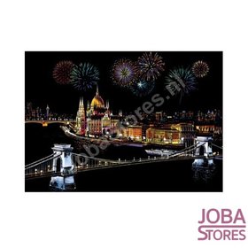Dessin à gratter Grande "Ville colorée" Budapest (41x29cm)
