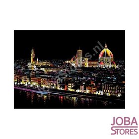 Dessin à gratter Grande "Ville colorée" Florence (41x29cm)