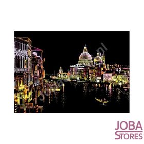 Dessin à gratter Grande "Ville colorée" Venise romantique (41x29cm)