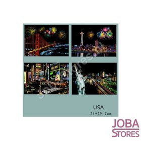 Ensemble de dessins à gratter U.S.A. 21x29cm (4 pièces)