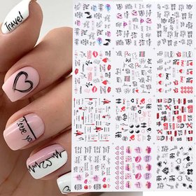 Set d'autocollants pour ongles Amour (250 autocollants)