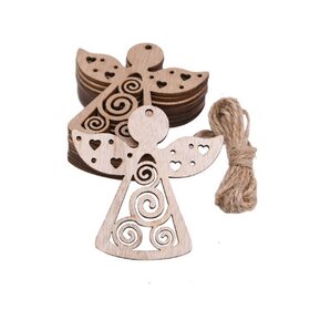 Cintres de Noël en bois Anges à peindre / colorier soi-même (10 pièces / 75mm)
