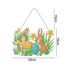 Décoration de Pâques à suspendre pour peinture au diamant 09 (30cm)