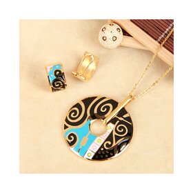 Parure Emma 004 collier + pendentif et boucles d'oreilles