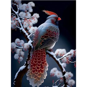 Diamond Painting Winter Bird 04 (taille et forme des pierres au choix)