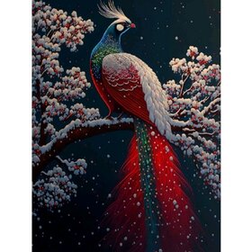 Diamond Painting Winter Bird 07 (taille et forme des pierres au choix)