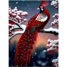 Diamond Painting Winter Bird 08 (taille et forme des pierres au choix)